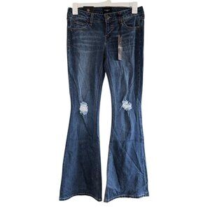 Celebrity Pink Flare Jeans Women's 7/28 Distressed High-Rise Stretch